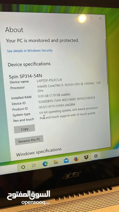 acer spin 3 ci5 10gen ram 8 ssd512