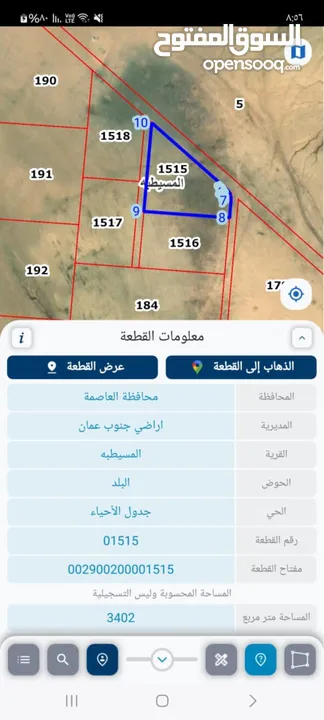 أرض للبيع من المالك 3 دونم 400 م بجنوب عمان منطقة المسيطبة لواء أم الرصاص بسعر 4500 دينارشامل الرسوم