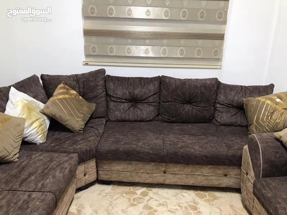 طقم كورنر 9 مقاعد تفصيل خشب ثقيل ثقيل
