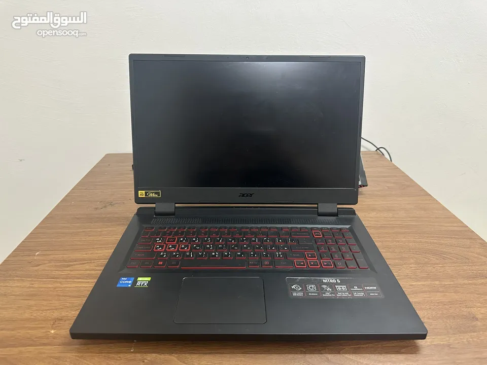 لابتوب جيمنج acer nitro 5 جهاز شبة جديد مرتب مع شاحنة الاصلي مواصفات ممتازة ل الالعاب و الشغل مرتب