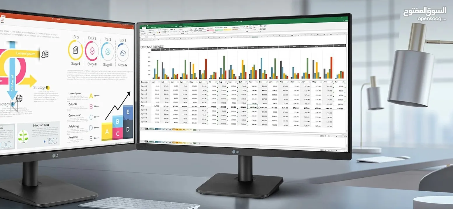 شاشة  LG 24-inch IPS Full HD  75Hz للبيع