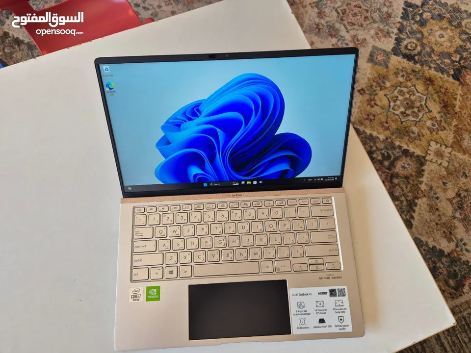 Laptop Asus ZenBook 14 Core i7 10th Generation اسوس زينبوك   يعمل بشكل ممتاز  كل شئ موضح بالصور