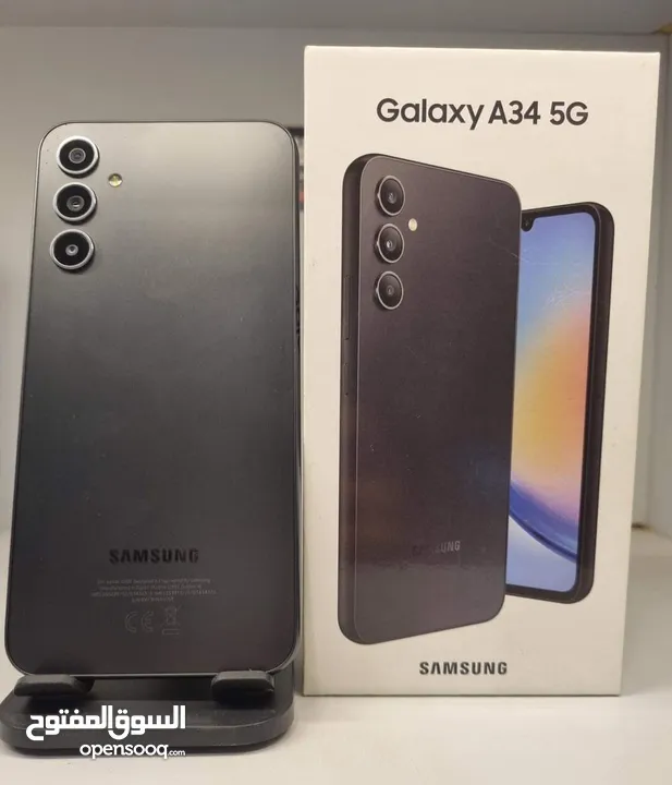 مستعمل  اخو الجديد Samsung A34 5G رام 16 جيجا 128 و 256 أغراضة والكرتونه الأصلية متوفر توصيل