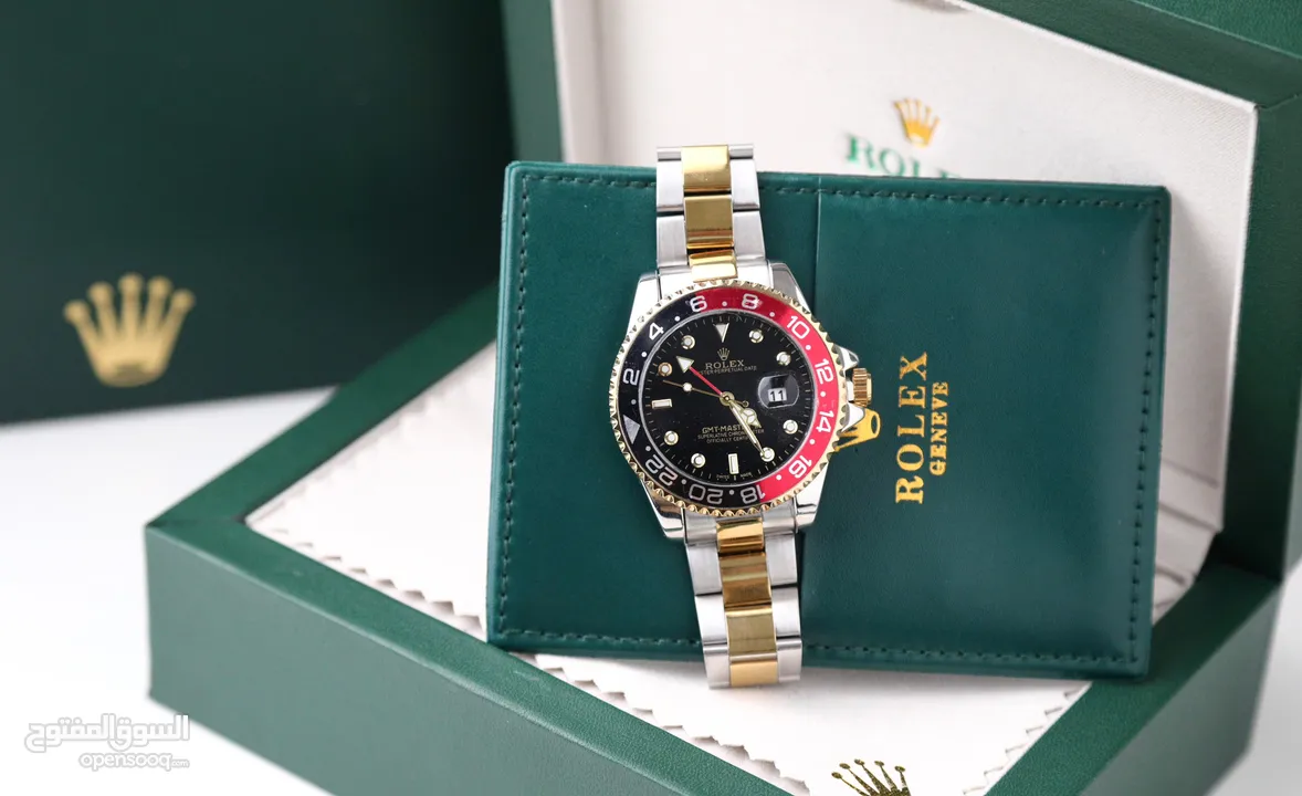 ساعات Rolex ستيل + جلد مع بكج رولكس لساعة وبطاقة كفالة لمدة سنة كاملة من تاريخ الاستلام  تواصل واتس