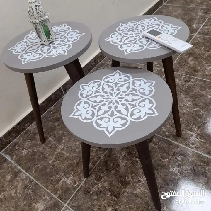 طاولات سرفيس 3 قطع ب 15 دينار  الاطقم pvc حراري  مقاوم للمي والرطوبه الخدوش ومكفولين  سارع بالطلب  .