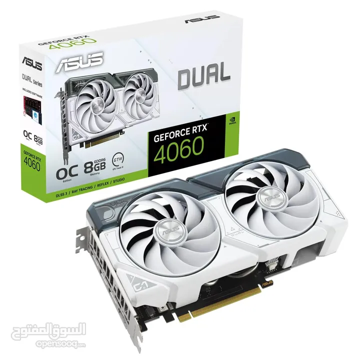 ASUS Dual GeForce RTX 4060 White OC Edition 8GB GDDR6 - Graphics Card