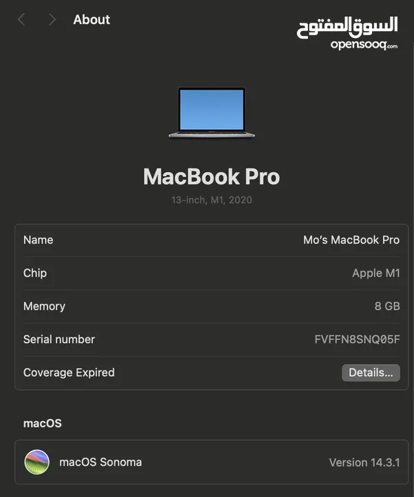 macbook pro M1 2020