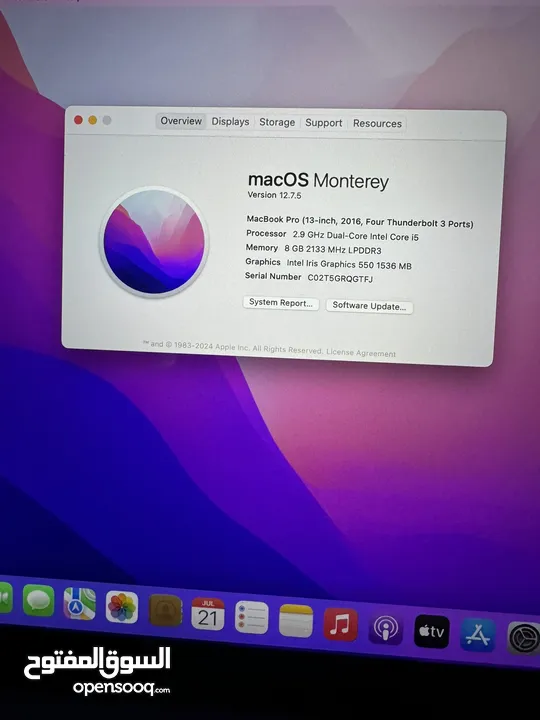 Apple macbookpro2016,i5,256gb