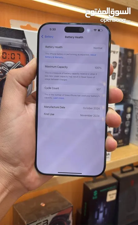Iphone 16 Pro Max ايفون 16 برو ماكس بحالة الجديد بطارية 100 بلمية