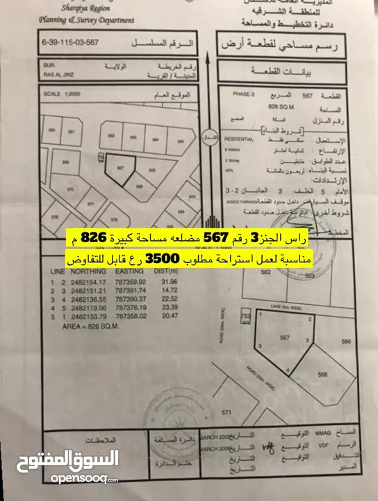 ارض للبيع في راس الجينز