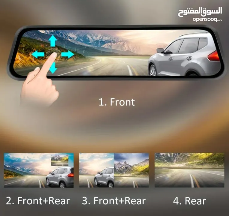 مرآة الرؤية الخلفية للسيارة بعدسة مزدوجة ومسجل قيادة Full HD 1080P WiFi