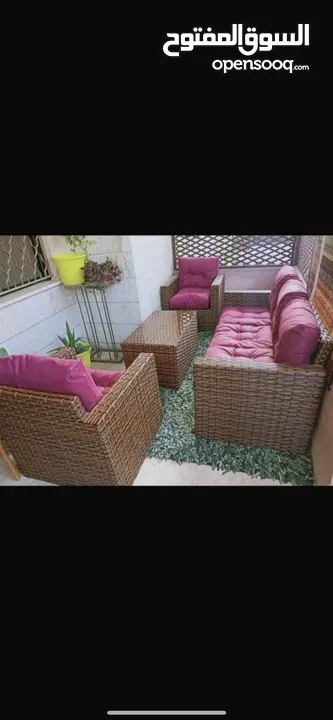 طقم راتان 5 مقاعد   يتوفر مراجيح ثلاثية  يتوفر أطقم رتان سباعي  مراجيح عش البلبل