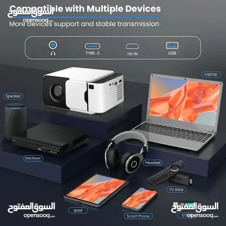 بروجكتر فل HD اخر اصدار 4K يعمل بخاصية واي فاي والبلوتوث ونظام HD بسعر حرق