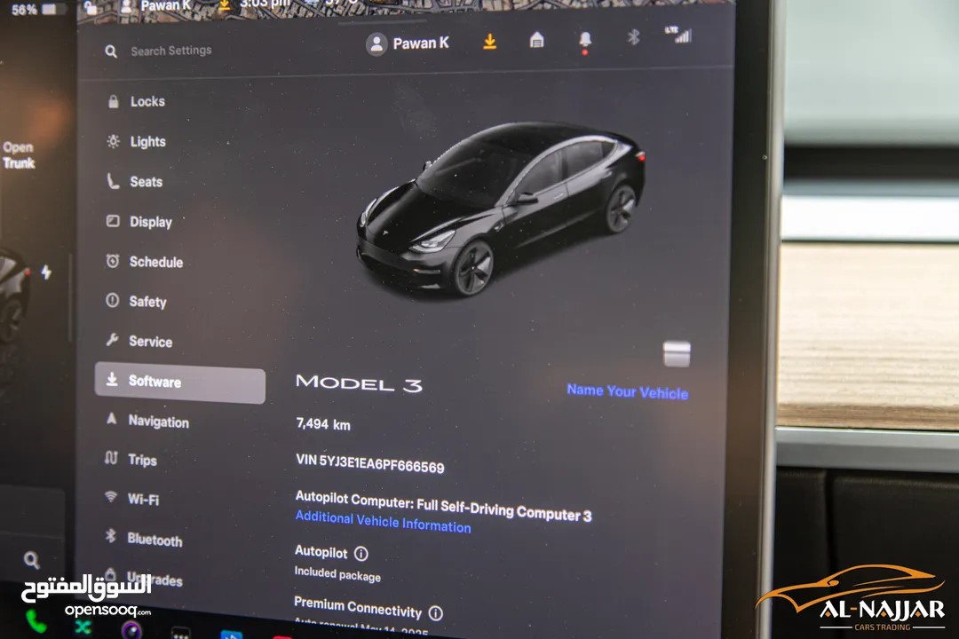 Tesla Model 3 2023 Standard plus   السيارة مميزة جدا و قطعت مسافة 7,000 كيلو متر فقط فقط