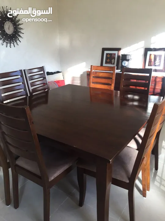 Solid wood square dining table