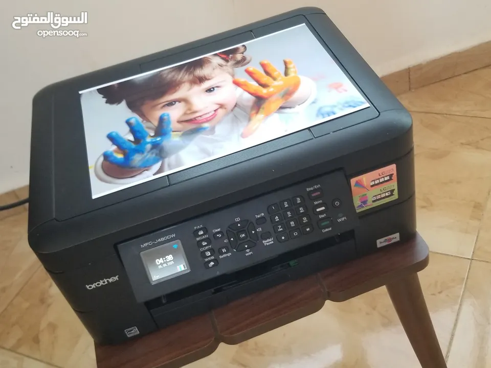 طابعة برذر ملونة مع سكانر وفاكس ويرلس وحبر فل بحالة ممتازة فقط 170 شيقل