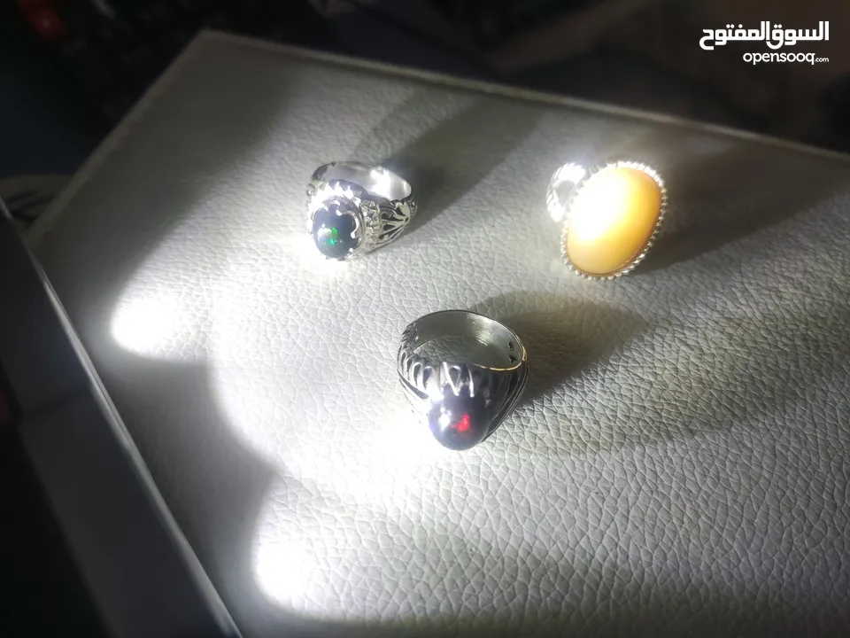 خواتم أوبال اثيوبي وهدايا قيمة opal rings silverb