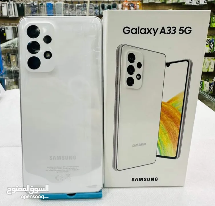 هدية سماعة بلوتوث مستخدم وكالة Samsung A33 5G رام 16 جيجا 128 أغراضة والكرتونه الأصلية متوفر توص