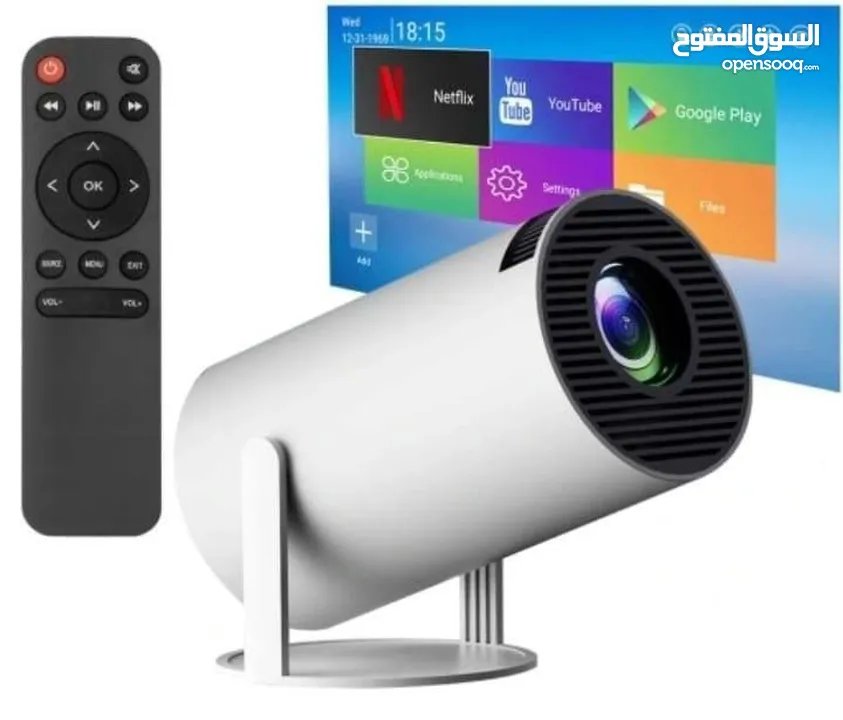 بروجكتر جهاز  ULTRA HD يعمل بنظام Android TV & ios يمكن ربطه بالهاتف عن طريق البلوتوث او انعكاس