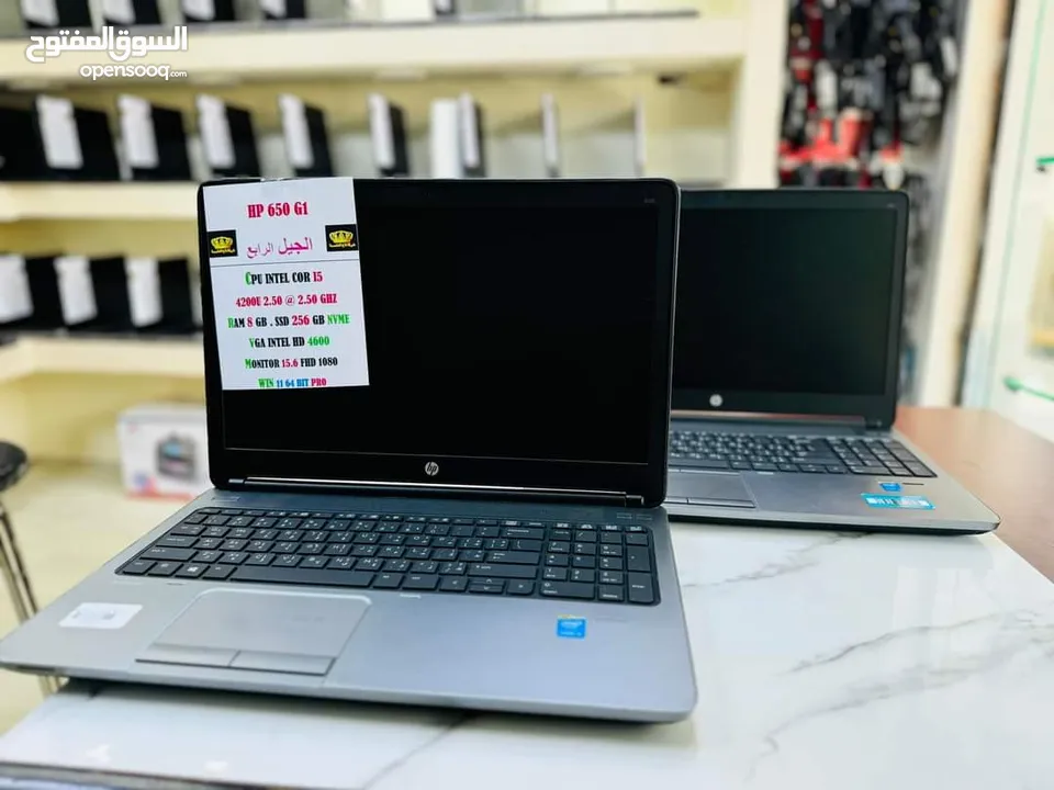 HP 650 G1 CPU CORI5 الجيل الرابع RAM 8 GB DDR3 SSD 256 GIGA SATA MONITOR 15.6 FHD جهاز بضمان