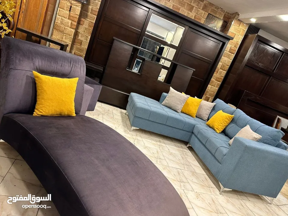 طقم كنب full modern كوالتي عالي    مصنوع من أجود أنواع خشب السويد  ، اسفنج ضغط عالي ، قماش شا