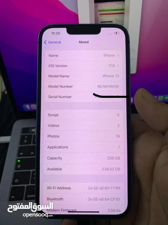 آيفون 13 ///سعة تخزين 256 جيجا ///بطارية 89% ..iPhone 13 ///256 gb storage///89% battery