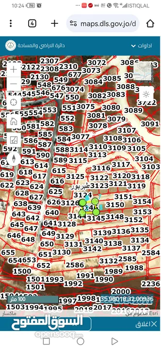 ارض للبيع في عين ارباط رقم 3146 بجانب إسكان الديوان ابعادها 25*20 واجهه25 متر على الشارع 12م يوجد في