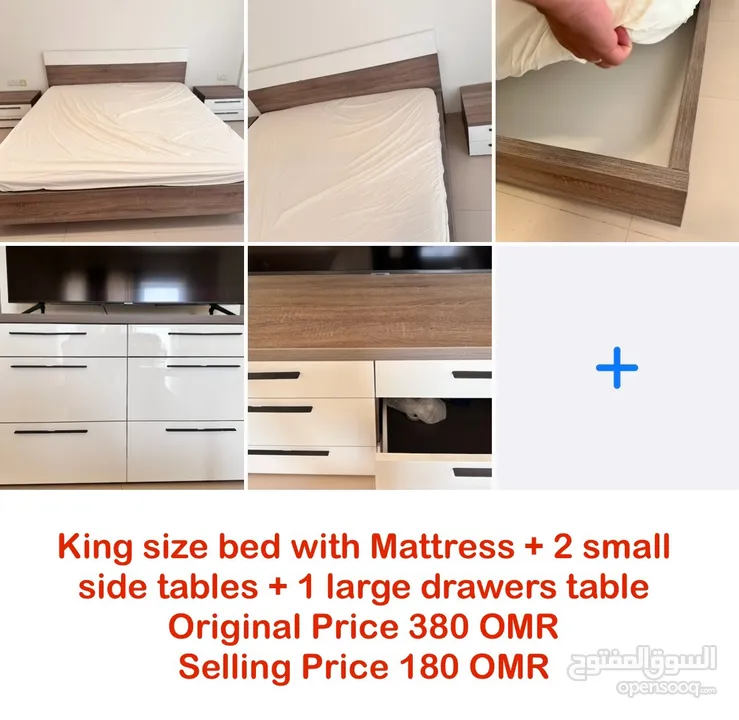 Rush sale: BedRoom Bed and drawers tables