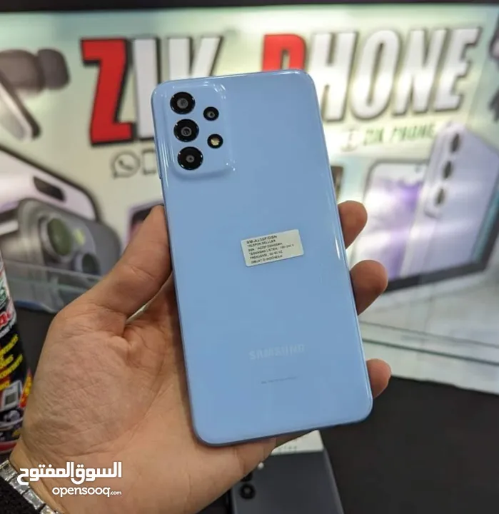 على الفحص سامسونج A23 رام 12 جيجا 128 بدون كرتونة هدية كفر ولزقة وشاحن الاصلي متوفر توصيل