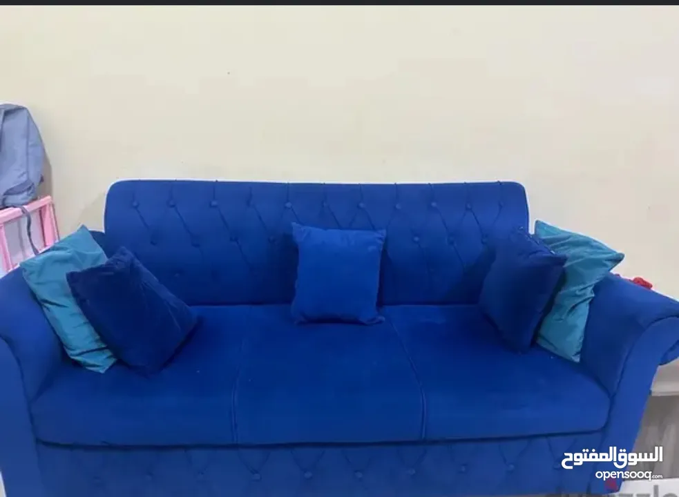 3 seater  blue Sofa