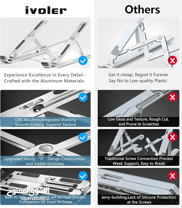 ستاند لابتوب قابل للطي Green Lion GNXFOLDASGY X-Foldable Laptop Stand