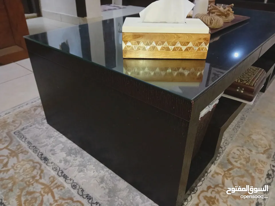 طاولة وسط  وطاولة تلفزيون خشب صولد متين لغرفة الجلوس