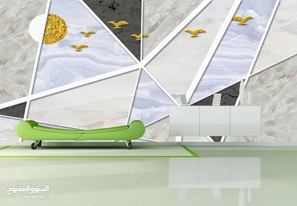 ورق الحائــــــــــــط ال 3D القطعـــــــــه الواحــــــــده بدون فواصل تصميمات مختلفة مع إمكانية ا
