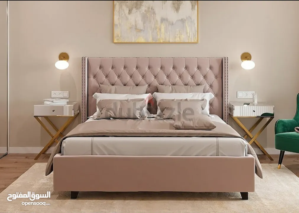 Costumize Luxury Velvet king size bed available