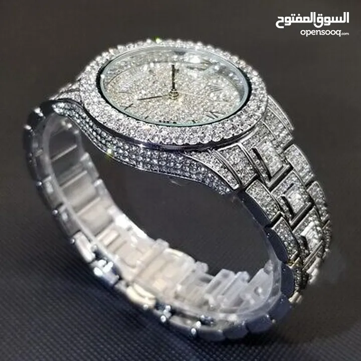 Iced out silver watch
