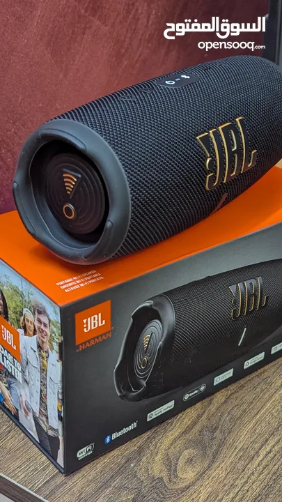 JBL Charge 5 Wi-Fi جديدا استعمل تجربه فقط النسخة الجديدا صوت JBL الأصلي الجريء مع صوت جهير عميق