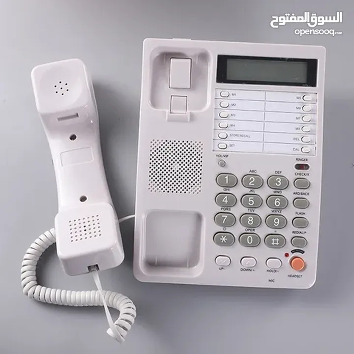 جهاز هاتف سلكي مكتبي او منزلي مزود بشاشه لعرض الارقام و هويه المتصل جهاز تلفون ارضي