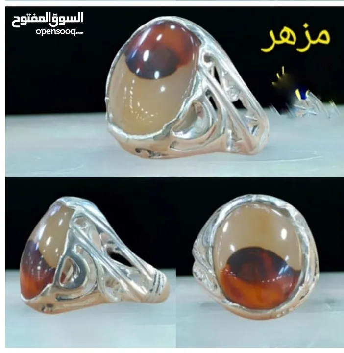 خواتم فضة واحجار كريمة