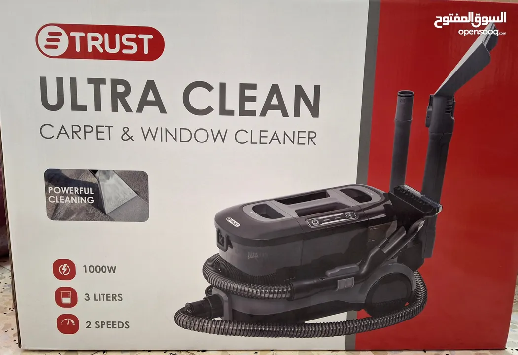 مكنسة غسيل شبابيك وغسالة سجاد وكنب احترافية (TRUST Ultra Clean) - كالجديدة بضمان!