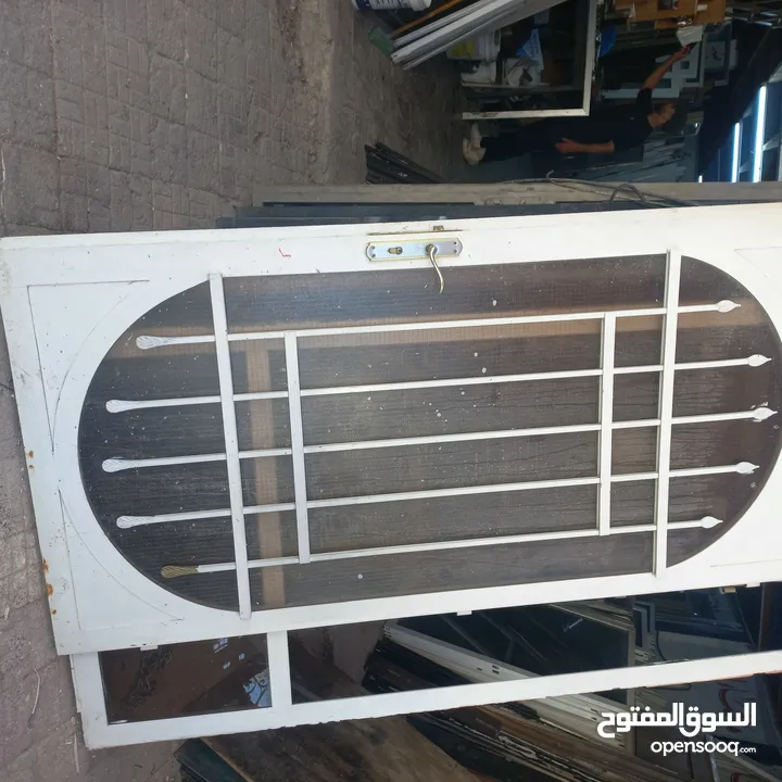 باب حديد بحال الوكاله زجاج مسلك عرض 125 ارتفاع 265