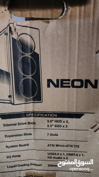 كيس raidmax neon rgb3 fan فاضي للبيع المستعجل