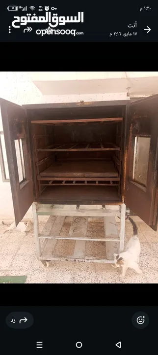 فرن صناعي للبيع  الطول 90سنتمتر  العرض 90سنتمتر  الارتفاع 160 سنتمتر  العمق 85 سنتمتر