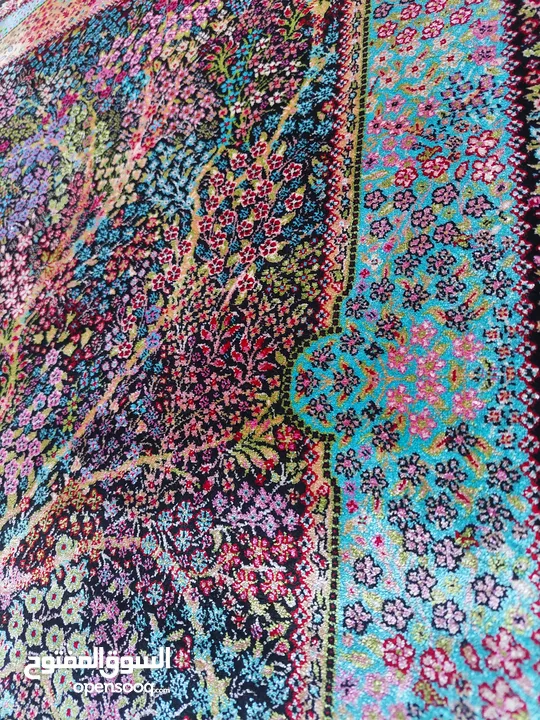 سجاد حرير تعليق إيراني-الوان طبيعية-حجم 90×60 سم جديد