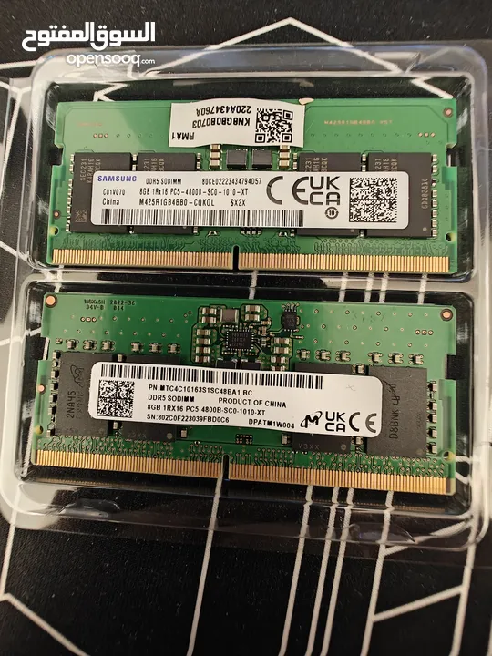 DDR5, 16GB (8x2) 4800 mhz, CL40, notebook rams
