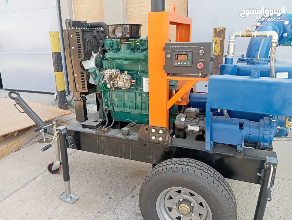 للبيع مضخه 6 إنش تعمل بالديزل مع مقطورة جديده New 6” diesel pump with a trailer