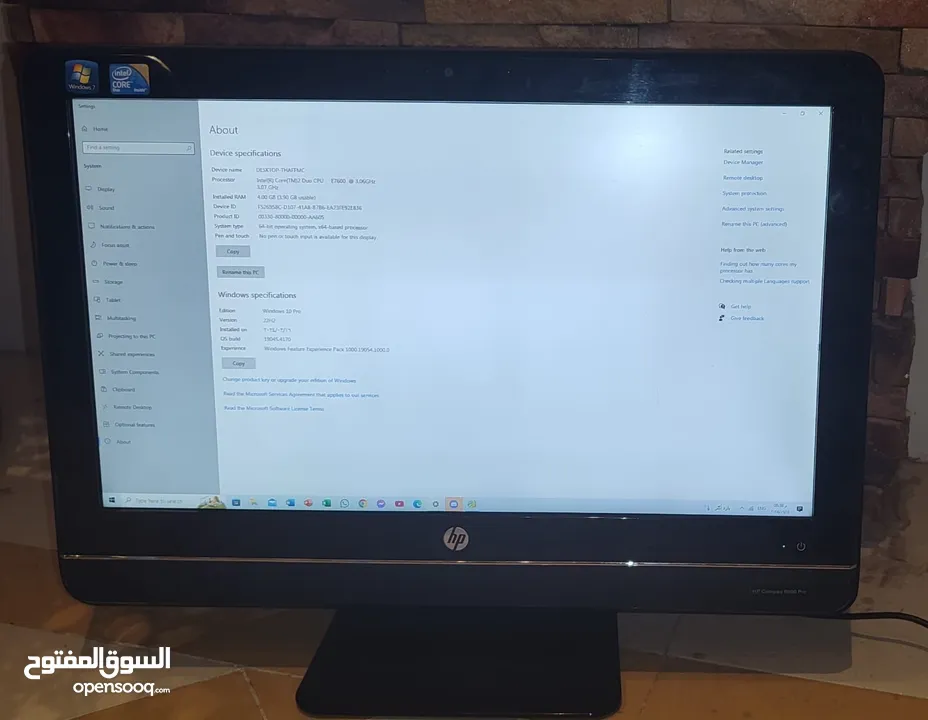 كمبيوتر HP Compaq 6000 Pro AIO – شاشة وكيسة في جهاز واحد  حالة ممتازة  قابل للتفاوض