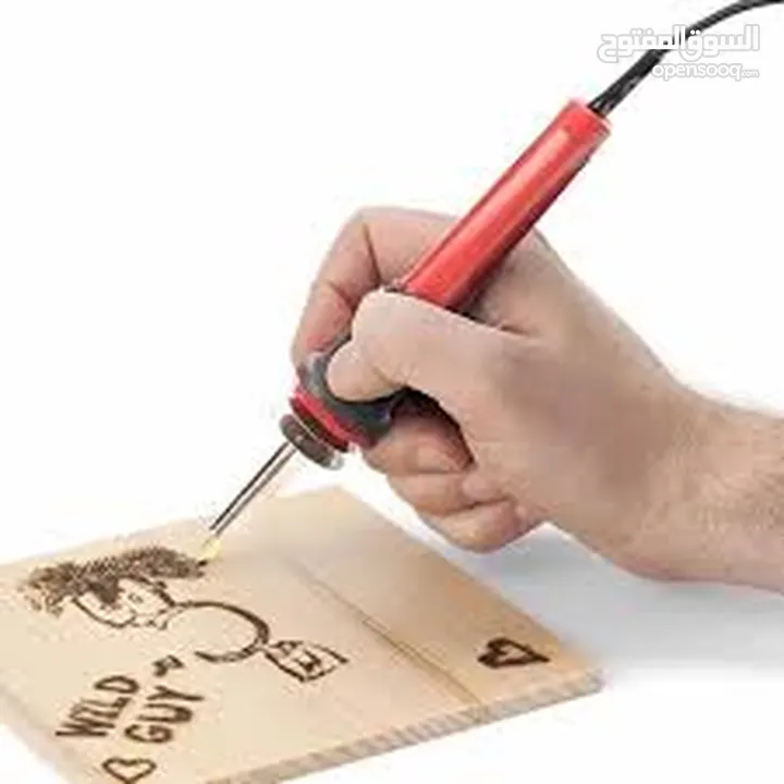 قلم الة حفر و كتابه و رسم غلى  الخشب   الكهربائي مع 6 روؤس