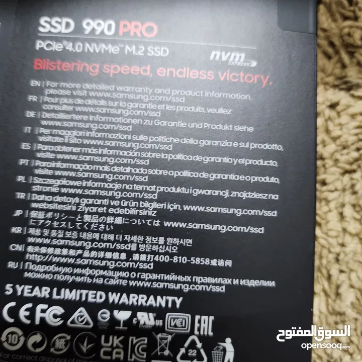 Samsung 990 PRO PCIe 4.0 7450MB/s nvme 2TB
