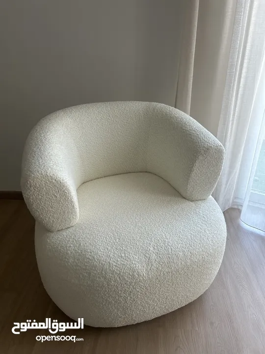 Chair boucle off-white