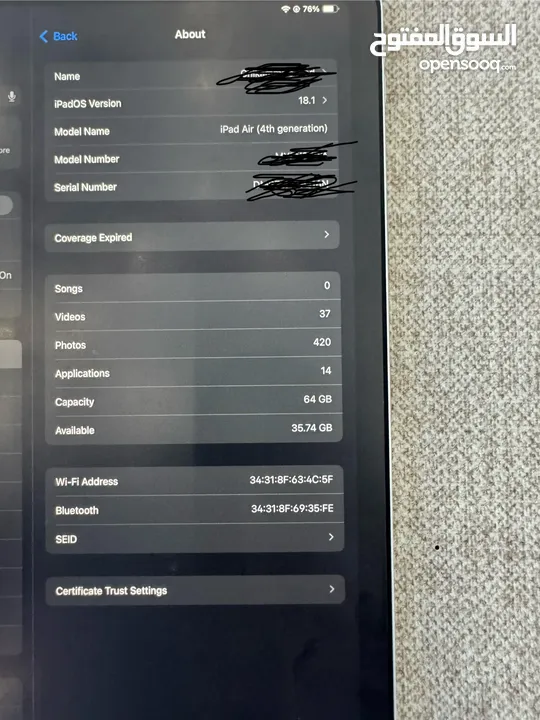 Neatly used iPad Air 4th generation 64gb